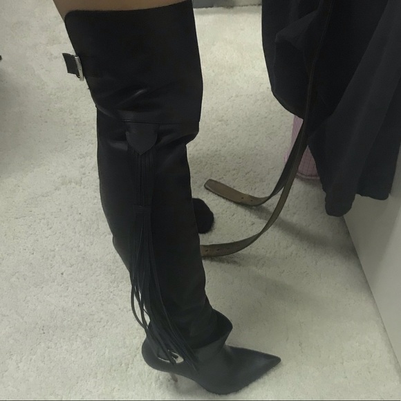 ❤️keeping VERSACE OTK over the knee boots black tassel - Picture 7 of 16